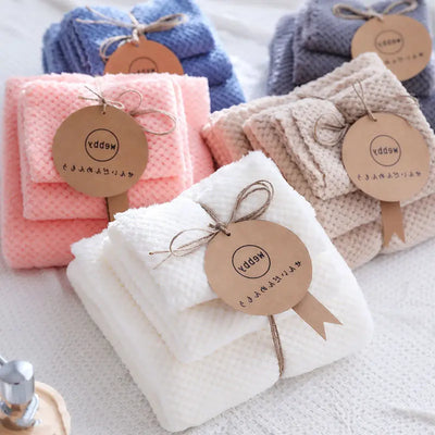 Terry Towel Gift Set Bathroom 100% Microfiber Face Bath Towel Sets